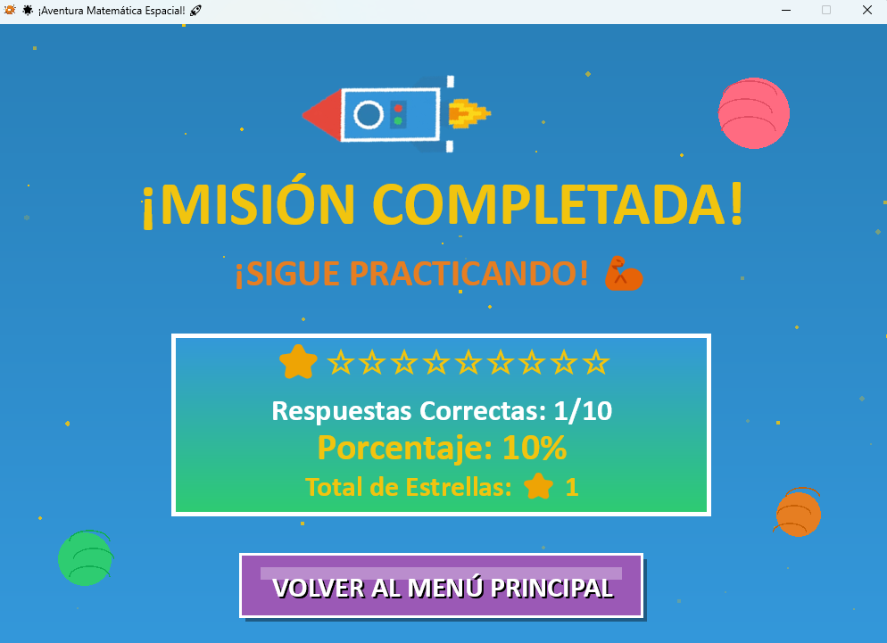 Pantalla de resultados